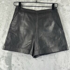 Sleek High Waist Leather Shorts